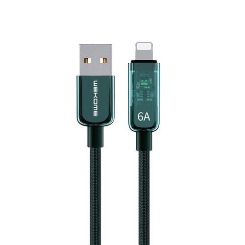 WK WDC-180 6A Pioneer Series USB to 8 Pin Transparent Fast Charge Data Cable, Length: 1m(Green) - HoMEdemic™ 