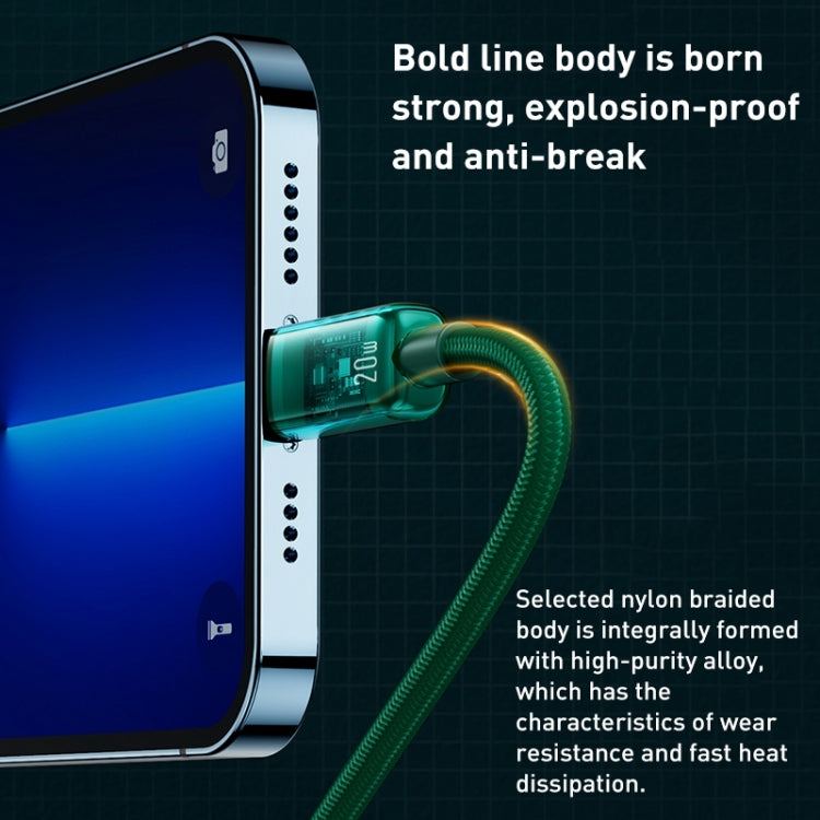 WK WDC-180 6A Pioneer Series USB to 8 Pin Transparent Fast Charge Data Cable, Length: 1m(Green) - HoMEdemic™ 