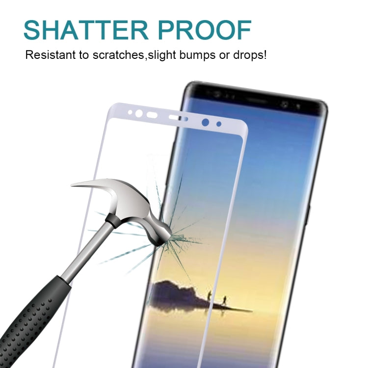 For Galaxy Note 8 0.3mm 9H Surface Hardness 3D Curved Silk-screen Full Screen Tempered Glass Screen Protector, For Galaxy Note 8