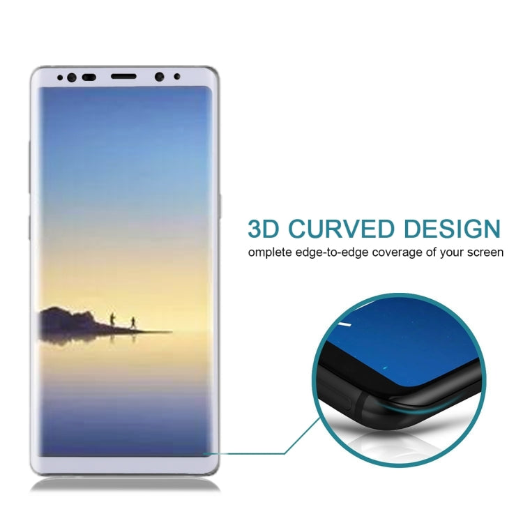 For Galaxy Note 8 0.3mm 9H Surface Hardness 3D Curved Silk-screen Full Screen Tempered Glass Screen Protector, For Galaxy Note 8