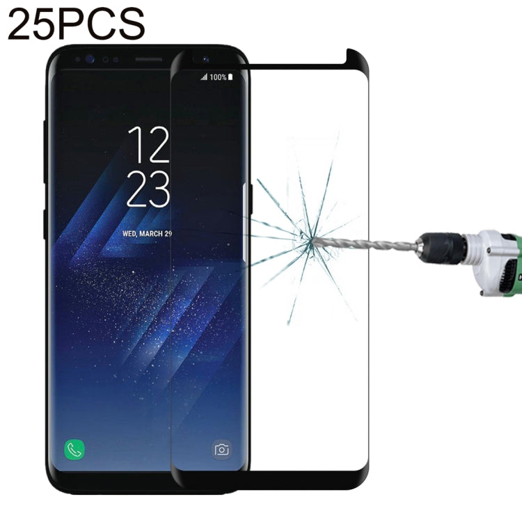 25 PCS For Galaxy S8 Plus / G955 0.26mm 9H Surface Hardness 3D Explosion-proof Non-full Edge Glue Screen Curved Case Friendly Tempered Glass Film