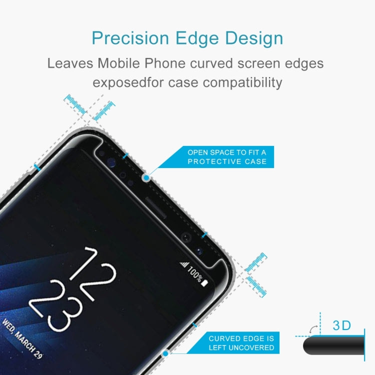 25 PCS For Galaxy S8 Plus / G955 0.26mm 9H Surface Hardness 3D Explosion-proof Non-full Edge Glue Screen Curved Case Friendly Tempered Glass Film