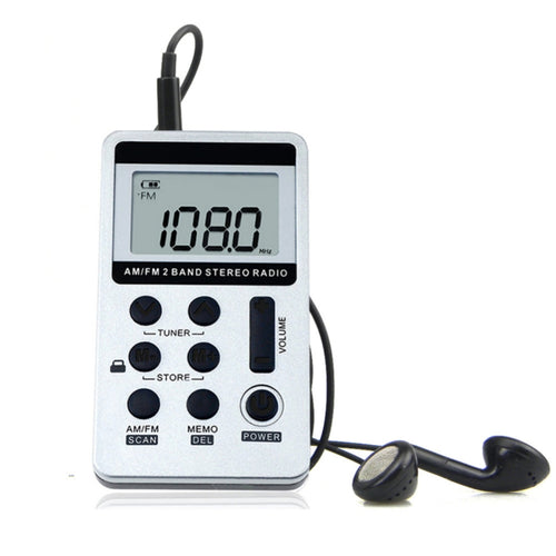 Portable AM / FM Two Bands Rechargeable Stereo Radio Mini Receiver with & LCD Screen & Earphone Jack & Lanyard - HoMEdemic™ 