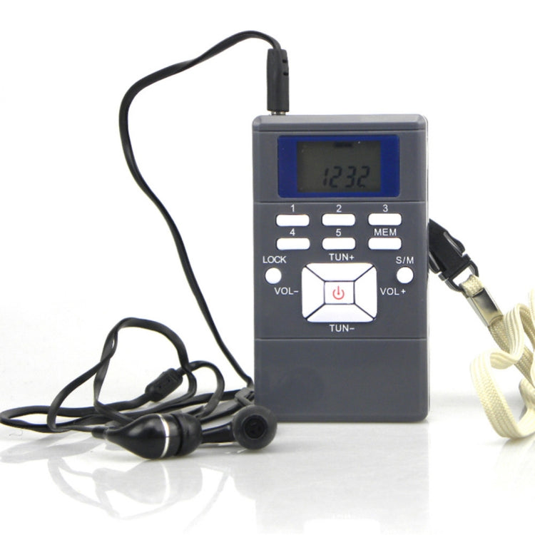 Portable Mini Frequency Modulation Digital LCD Display Radio Receiver with Earphone Jack & Lanyard - HoMEdemic™ 