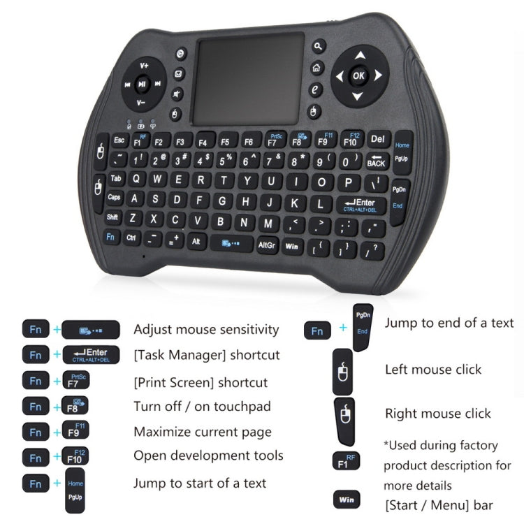 MT10 Fly Air Mouse 2.4GHz Mini Wireless Keyboard Multifunction Keyboard Fly Air Mouse - HoMEdemic™ 