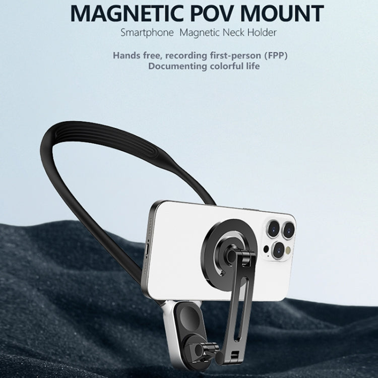 Magnetic Hanging Neck Holder For Mobile Phones/Action Cameras(Black) - HoMEdemic™ 
