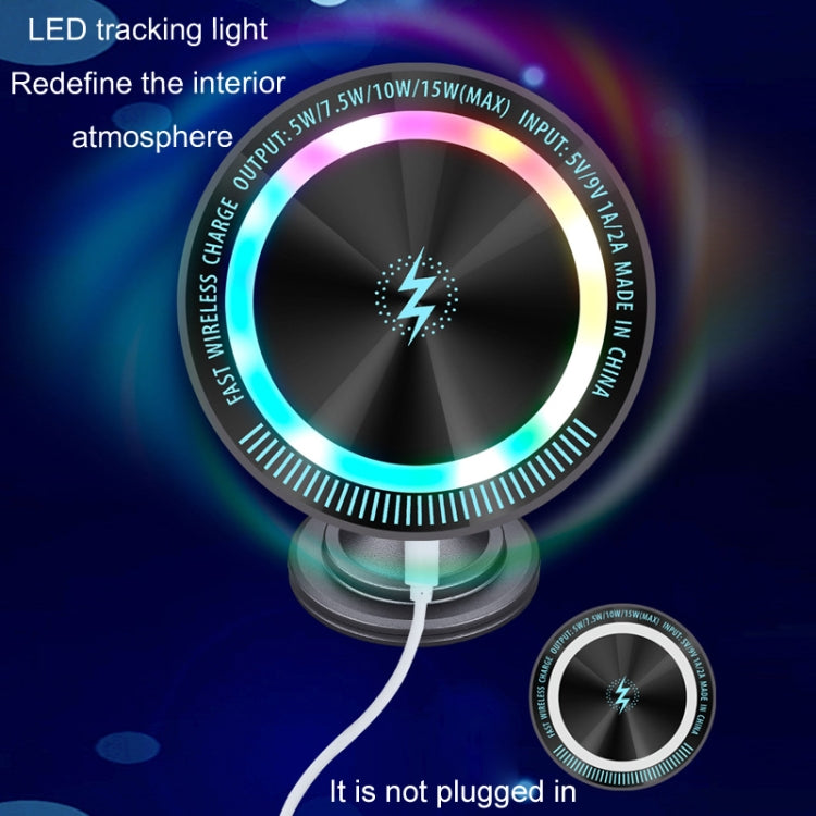 Magsafe 15W Magnetic Colorful Light Wireless Charging Mobile Phone Holder, Color: A9 Adhesive Dark Gray - HoMEdemic™ 