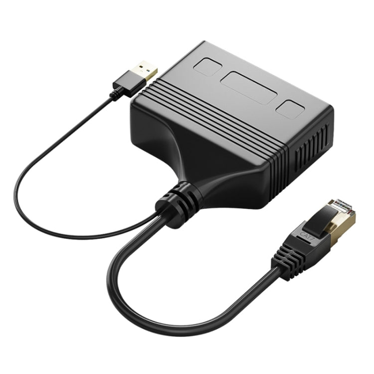 Male RJ45 3 in 1 Gigabit Network Splitter Cable Ethernet Network Coupler - HoMEdemic™ 