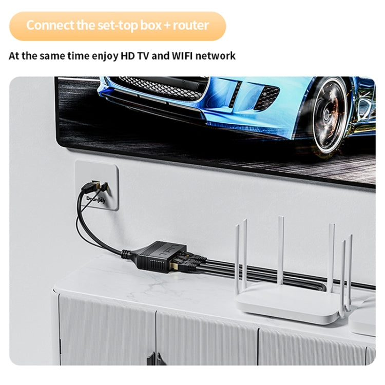 Male RJ45 3 in 1 Gigabit Network Splitter Cable Ethernet Network Coupler - HoMEdemic™ 