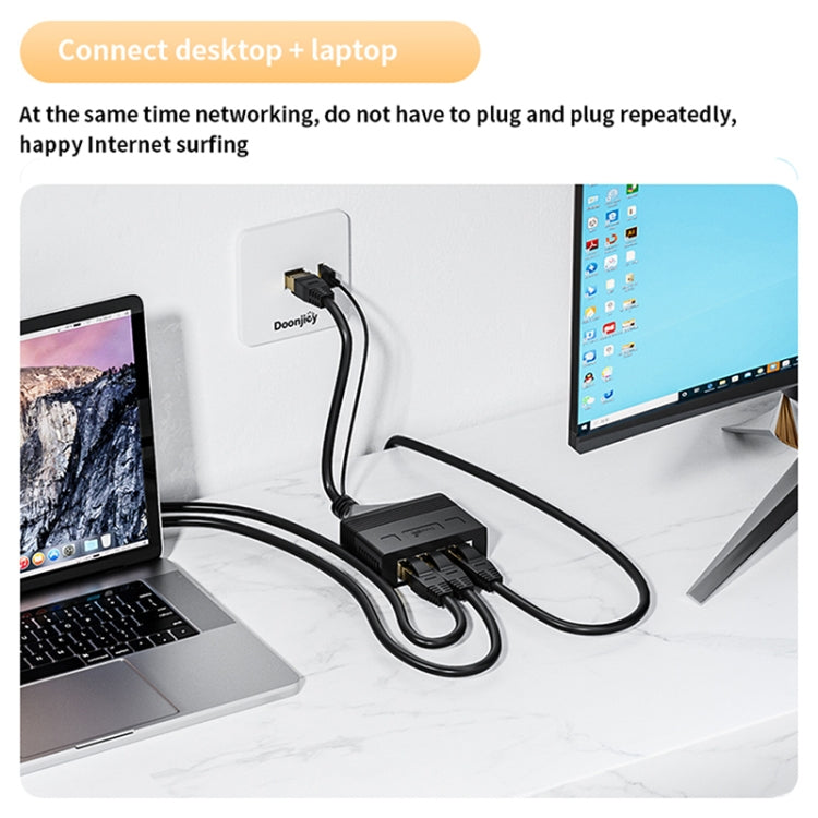 Male RJ45 3 in 1 Gigabit Network Splitter Cable Ethernet Network Coupler - HoMEdemic™ 