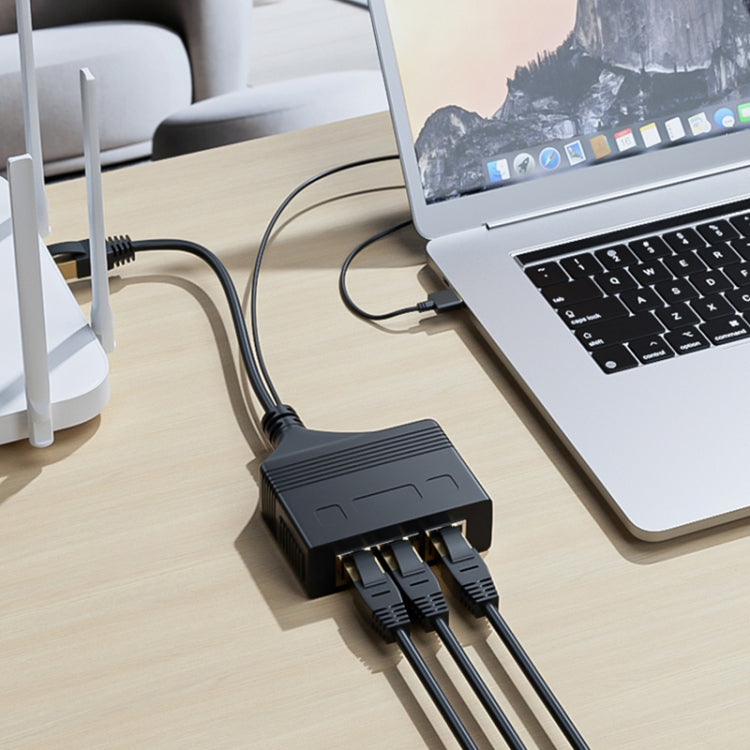Male RJ45 3 in 1 Gigabit Network Splitter Cable Ethernet Network Coupler - HoMEdemic™ 
