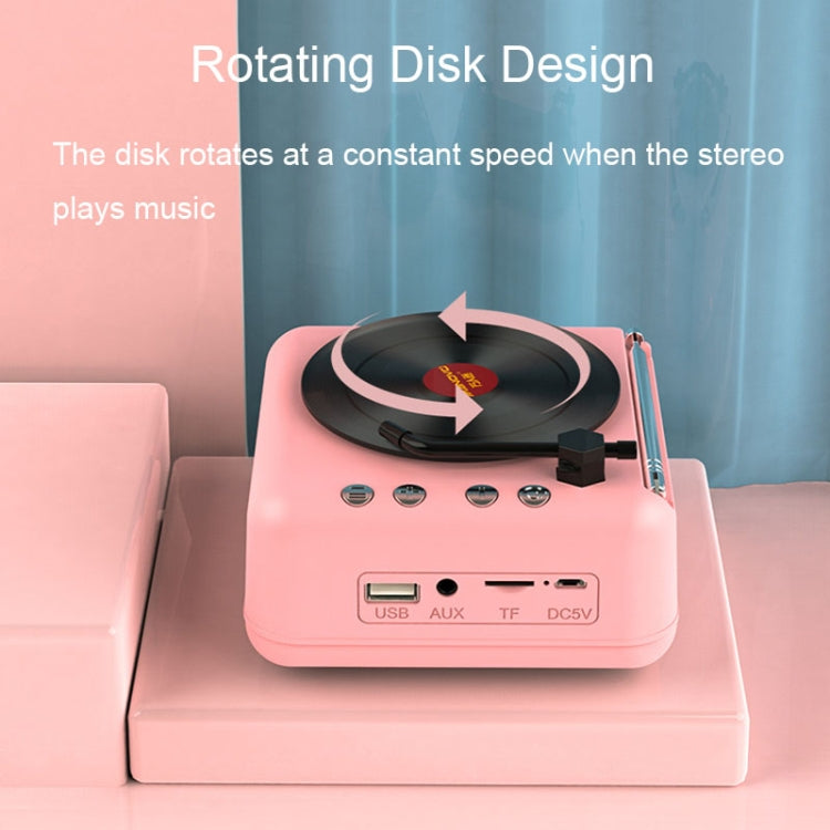 Manovo H3 Macaron Vinyl Record Player Bluetooth Speaker Retro Radio Stereo(Blue) - HoMEdemic™ 