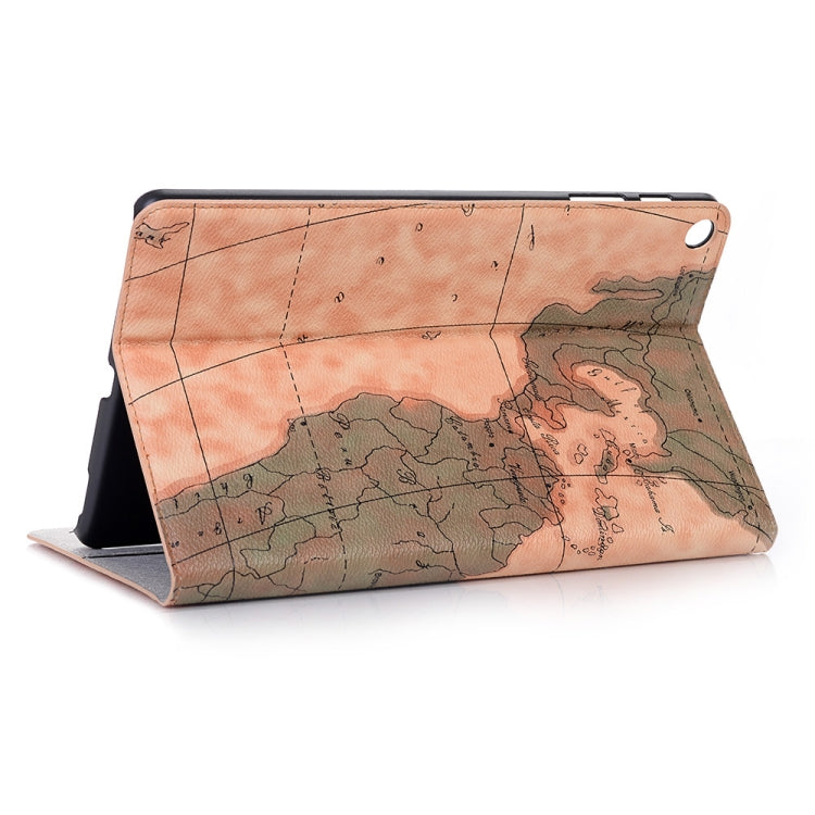 Map Texture Horizontal Flip Leather Case for Galaxy Tab A 10.1 (2019) T510 / T515,  with Holder & Card Slots & Wallet, Random Texture Delivery, For Galaxy Tab A 10.1 (2019) - HoMEdemic™ 