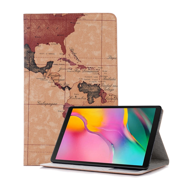 Map Texture Horizontal Flip Leather Case for Galaxy Tab A 10.1 (2019) T510 / T515,  with Holder & Card Slots & Wallet, Random Texture Delivery, For Galaxy Tab A 10.1 (2019) - HoMEdemic™ 