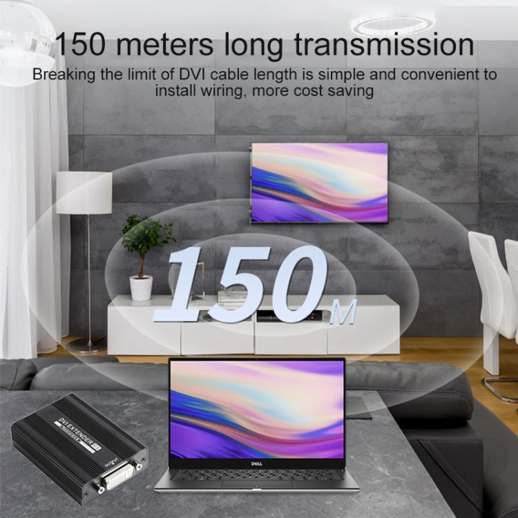 Measy DVI1815 DVI Extender Transmitter and Receiver Converter, POE Single Power Supply, Transmission Distance: 150m(UK Plug) - HoMEdemic™ 