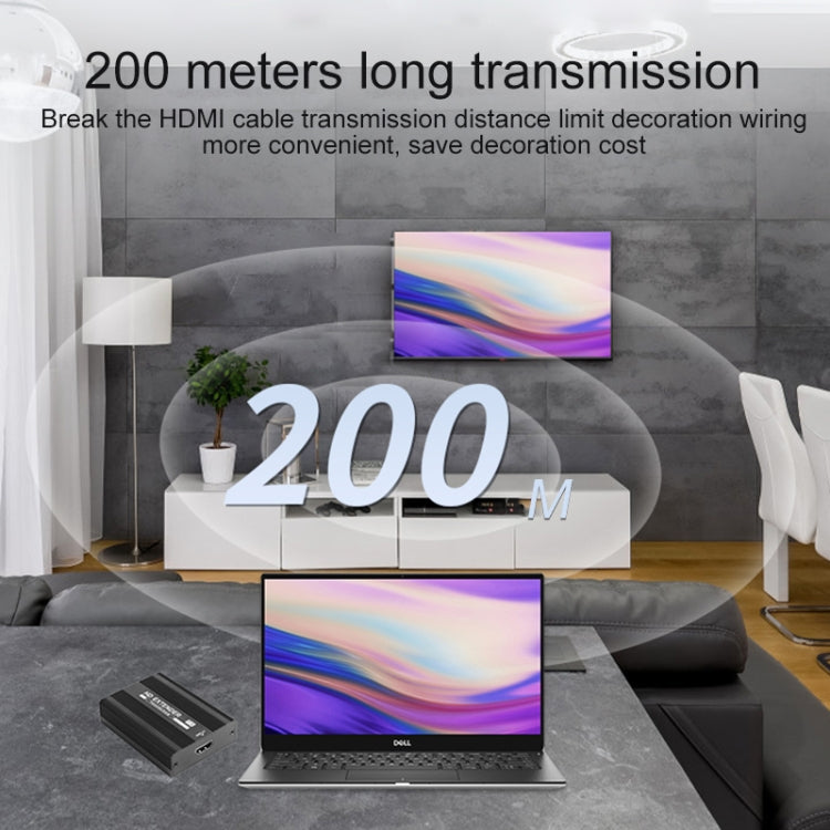 Measy ET1820 HDMI Extender Transmitter and Receiver Converter, POE Single Power Supply, Transmission Distance: 200m(UK Plug) - HoMEdemic™ 