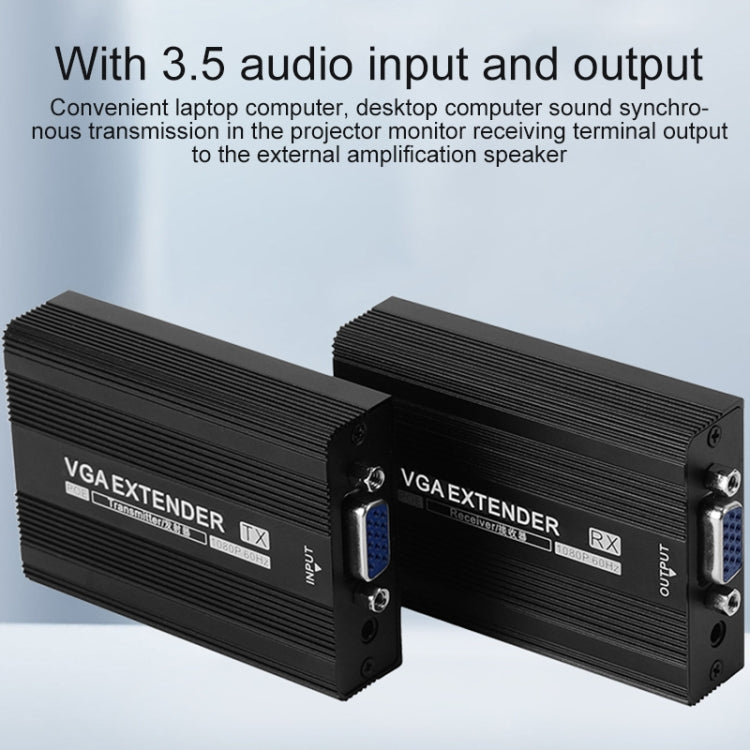 Measy VGA1815 VGA Extender Transmitter and Receiver Converter, POE Single Power Supply, Transmission Distance: 150m(AU Plug) - HoMEdemic™ 