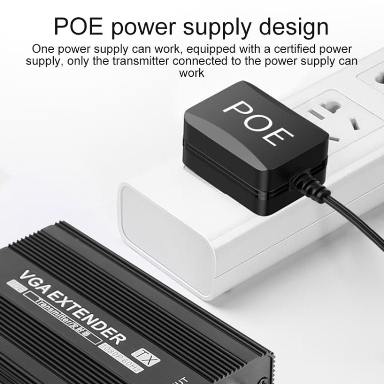 Measy VGA1815 VGA Extender Transmitter and Receiver Converter, POE Single Power Supply, Transmission Distance: 150m(EU Plug) - HoMEdemic™ 