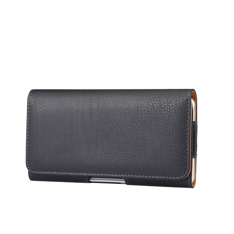 Men Litchi Texture Portable Mobile Phone Back Buckle Transverse Sleeve Waist Pack Leather Case for 6.3 Inch or Below Smartphones - HoMEdemic™ 