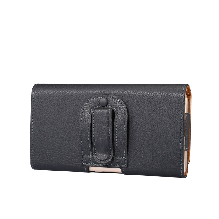 Men Litchi Texture Portable Mobile Phone Back Buckle Transverse Sleeve Waist Pack Leather Case for 6.3 Inch or Below Smartphones - HoMEdemic™ 