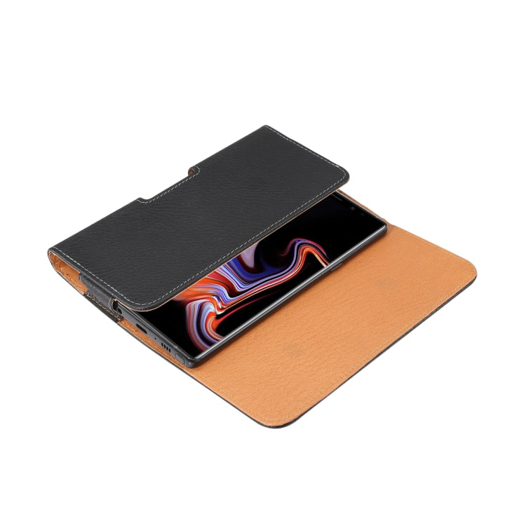 Men Litchi Texture Portable Mobile Phone Back Buckle Transverse Sleeve Waist Pack Leather Case for 6.3 Inch or Below Smartphones - HoMEdemic™ 
