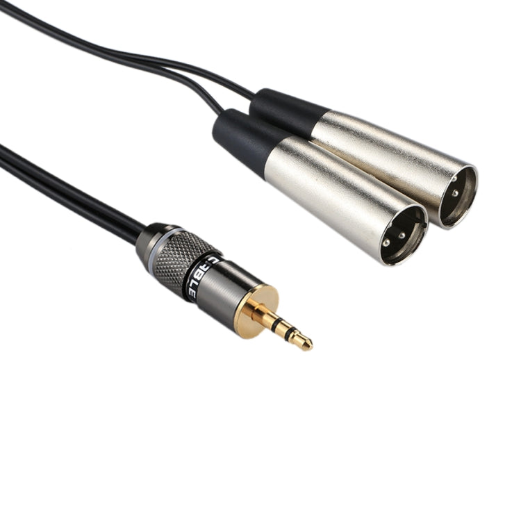 Metal Head 3.5mm Male to Aluminum Shell 2 x 3 Pin XLR CANNON Male Audio Connector Adapter Cable, Total Length: about 25cm, 2 x 3 Pin Male - HoMEdemic™ 