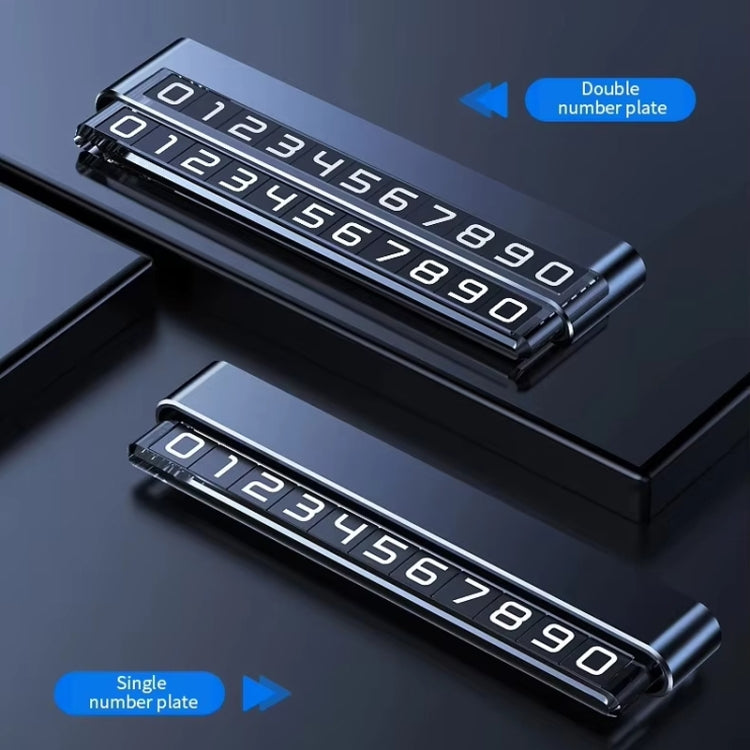 Metal Hidden Temporary Parking Number Plate Ornaments, Color: Dual Number Gray - HoMEdemic™ 