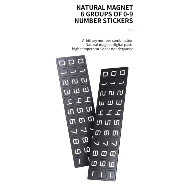 Metal Hidden Temporary Parking Number Plate Ornaments, Color: Dual Number Gray - HoMEdemic™ 