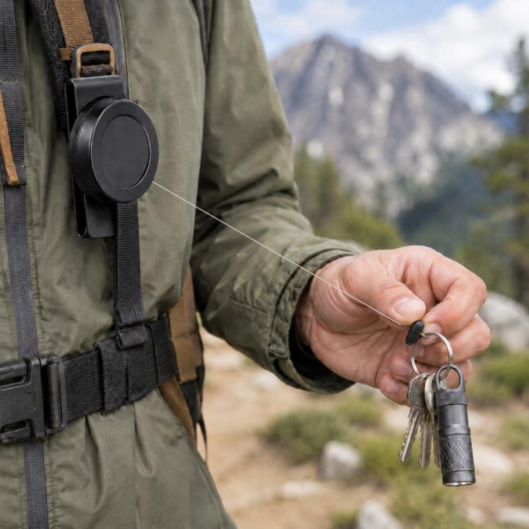 Metal Material 360 Degree Rotatable Heavy Duty Retractable Keychain with Belt Clip - HoMEdemic™ 