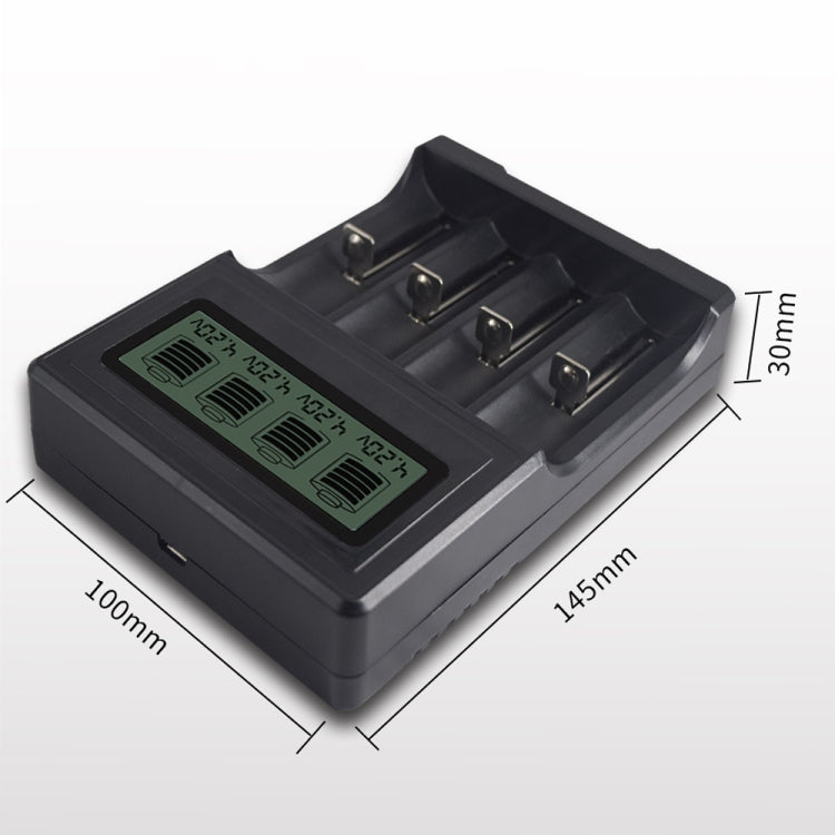 Micro USB 4 Slot Battery Charger for 3.7V Lithium-ion Battery, with LCD Display - HoMEdemic™ 