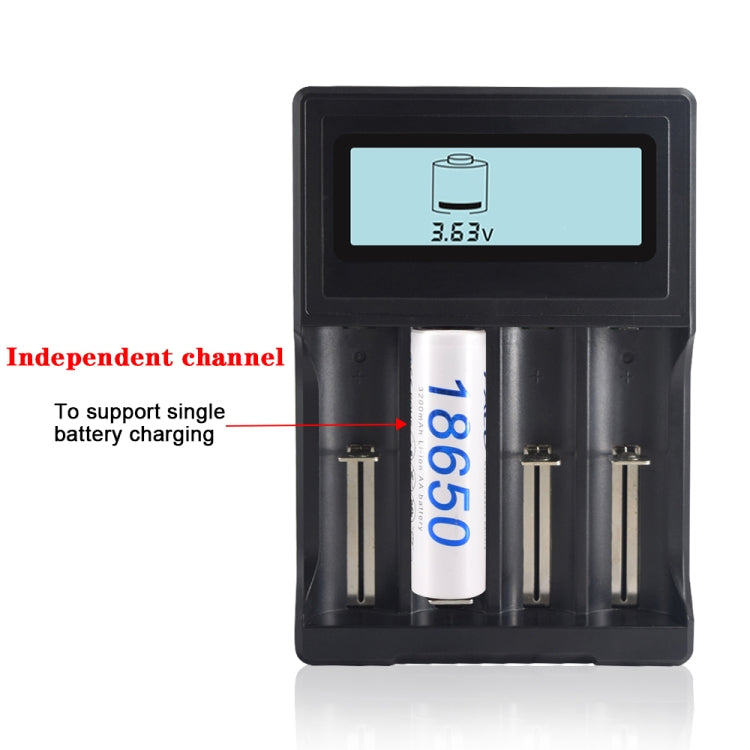 Micro USB 4 Slot Battery Charger for 3.7V Lithium-ion Battery, with LCD Display - HoMEdemic™ 