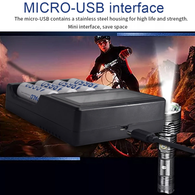 Micro USB 4 Slot Battery Charger for 3.7V Lithium-ion Battery, with LCD Display - HoMEdemic™ 
