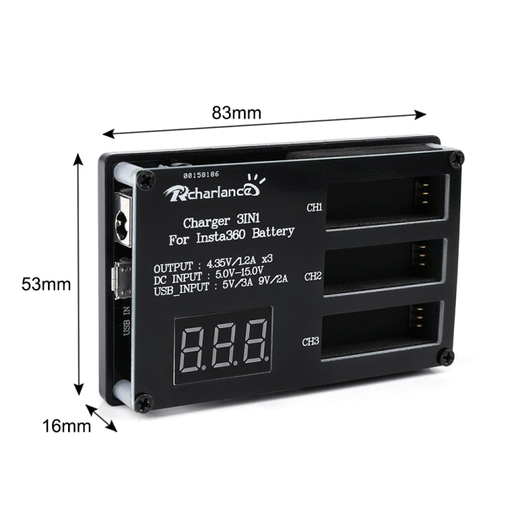 Micro USB Triple Battery Charger for Insta360 ONE X Panoramic Camera(Eu Plug) - HoMEdemic™ 