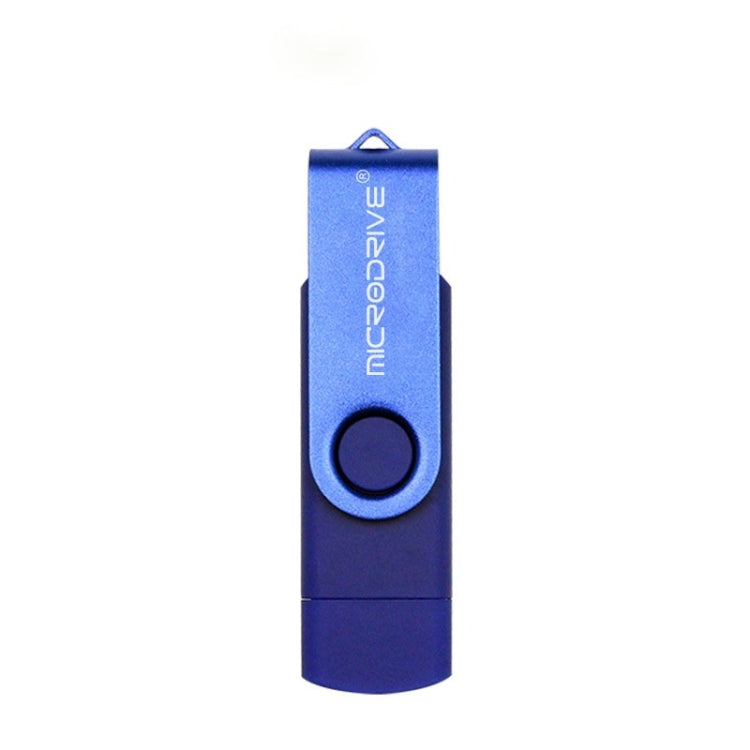 MicroDrive 128GB USB 2.0 Phone and Computer Dual-use Rotary OTG Metal U Disk, 128GB - HoMEdemic™ 