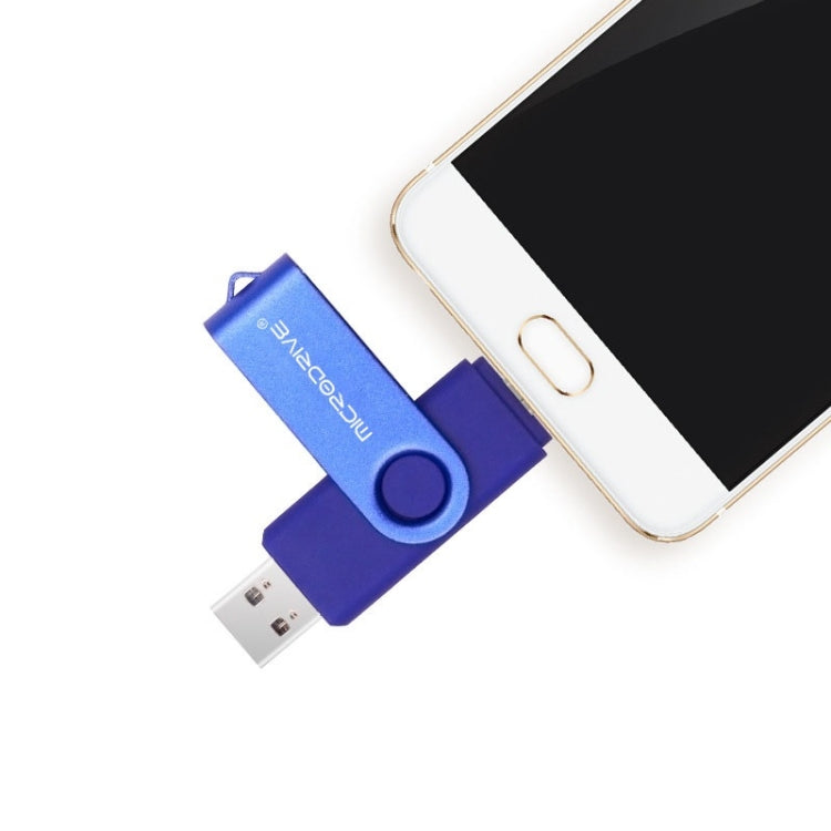 MicroDrive 128GB USB 2.0 Phone and Computer Dual-use Rotary OTG Metal U Disk, 128GB - HoMEdemic™ 