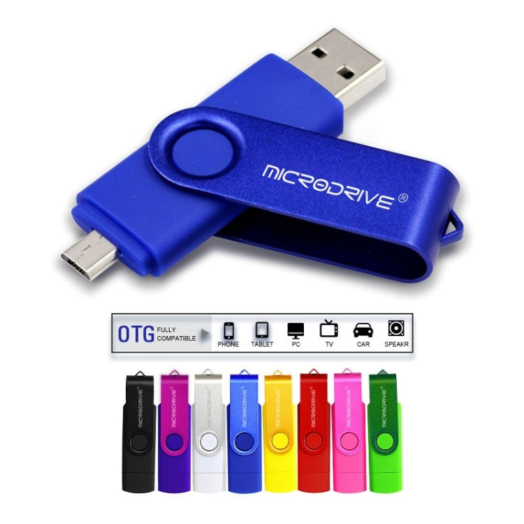 MicroDrive 128GB USB 2.0 Phone and Computer Dual-use Rotary OTG Metal U Disk, 128GB - HoMEdemic™ 