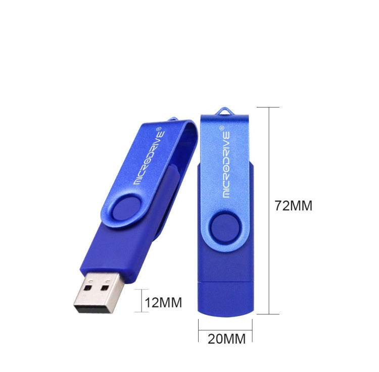 MicroDrive 128GB USB 2.0 Phone and Computer Dual-use Rotary OTG Metal U Disk, 128GB - HoMEdemic™ 