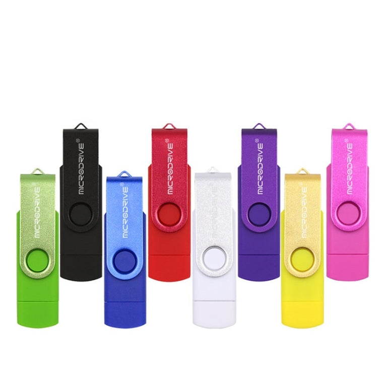 MicroDrive 128GB USB 2.0 Phone and Computer Dual-use Rotary OTG Metal U Disk, 128GB - HoMEdemic™ 