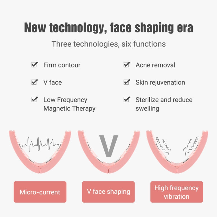 Microcurrent EMS Face Thinning Instrument Red Blue Light Skin Rejuvenation Beauty Instrument(Pink) - HoMEdemic™ 