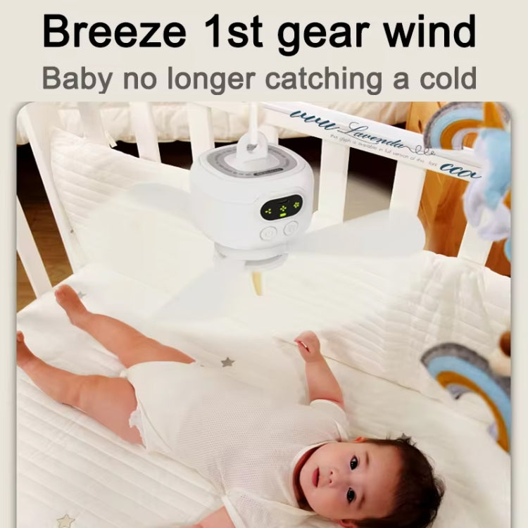 Mini Ceiling Fan Portable Camping Fan With Light &  Remote Built In 8000mAh Battery(White) - HoMEdemic™ 