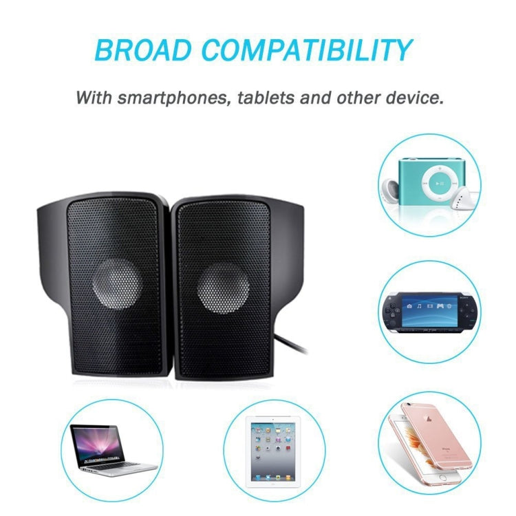 Mini Clip-On USB Stereo Speaker Soundbar for Notebook Laptop PC Desktop Tablet(Black) - HoMEdemic™ 