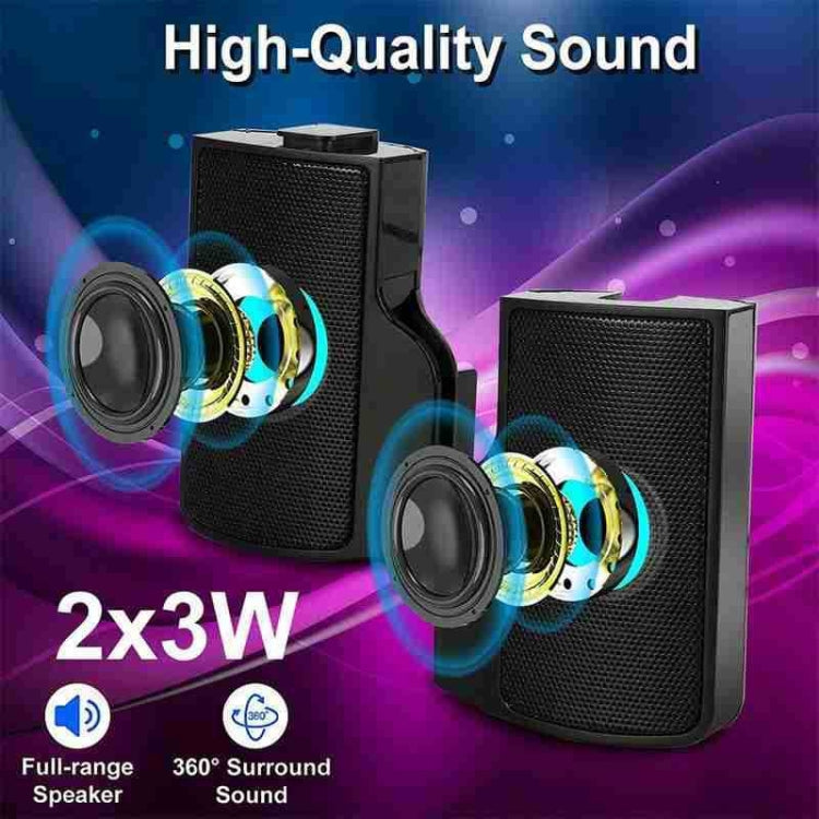 Mini Clip-On USB Stereo Speaker Soundbar for Notebook Laptop PC Desktop Tablet(Black) - HoMEdemic™ 