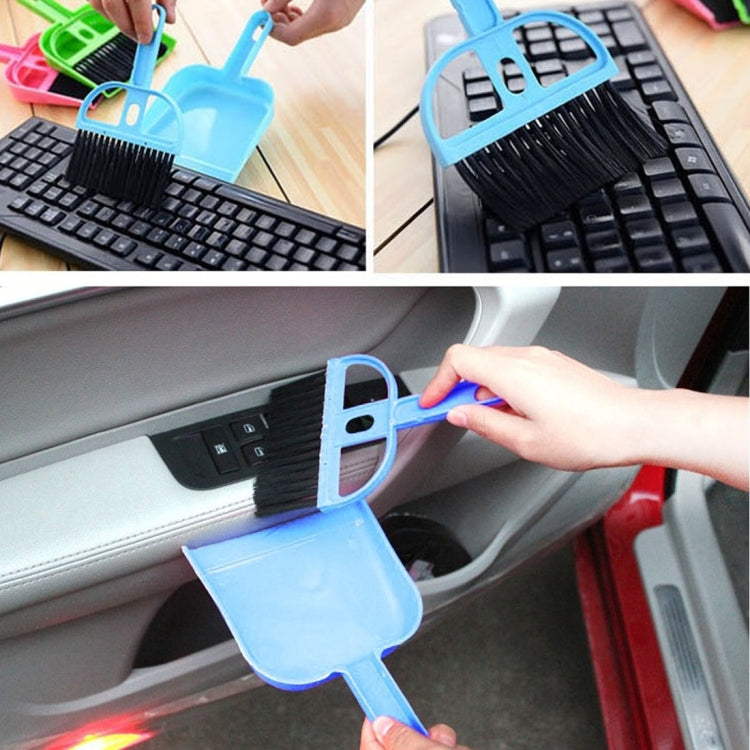 Mini Desktop Car Keyboard Sweep Cleaning Brush Small Broom Dustpan Set, 1  Set (Blue) - HoMEdemic™