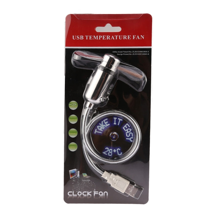 Mini Durable USB Clock Time Display Flexible LED Light Fan, DC 5V - HoMEdemic™ 