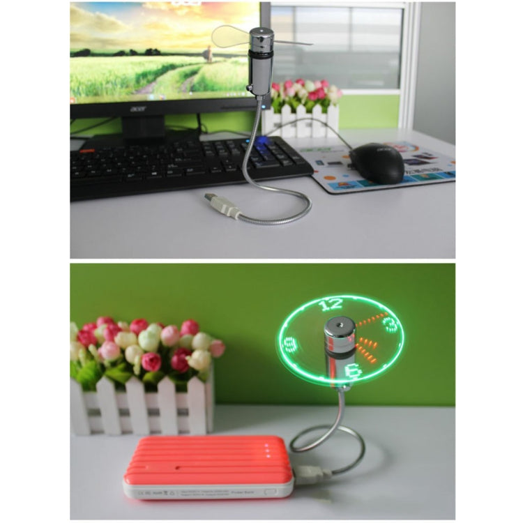 Mini Durable USB Clock Time Display Flexible LED Light Fan, DC 5V - HoMEdemic™ 