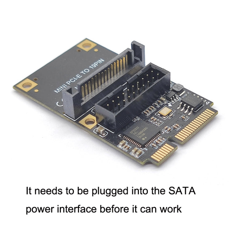 Mini PCI-E To USB3.2 GEN1 Front 19Pin 2 Ports Transfer Card Supports Half High S 4PIN Electric Point - HoMEdemic™ 