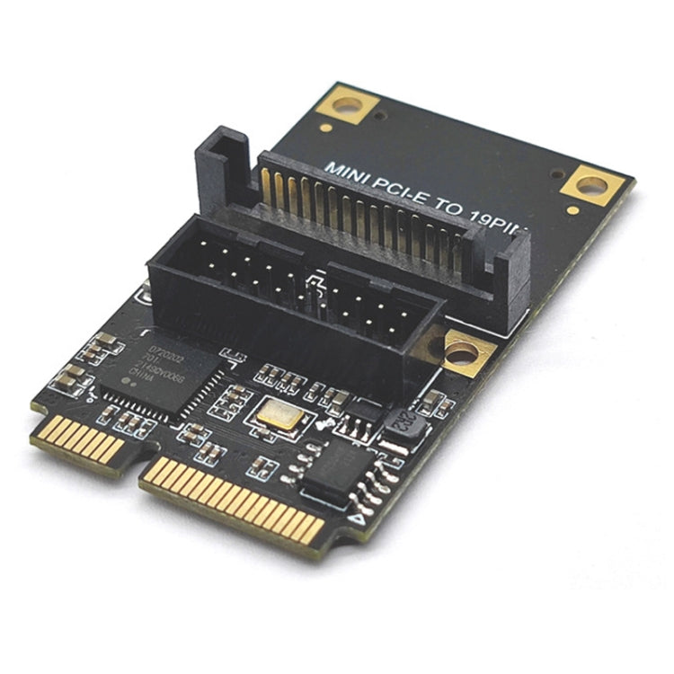 Mini PCI-E To USB3.2 GEN1 Front 19Pin 2 Ports Transfer Card Supports Half High SATA - HoMEdemic™ 