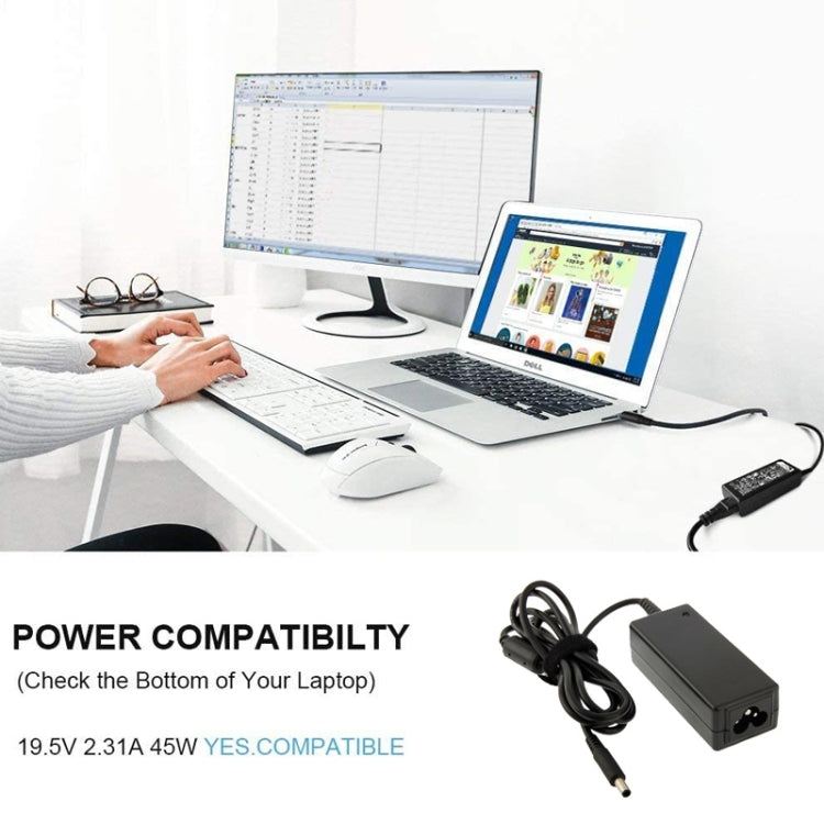 Mini Replacement AC Adapter 19.5V 2.31A 45W for Dell Notebook, Output Tips: 4.5mm x 2.7mm(US Plug) - HoMEdemic™ 