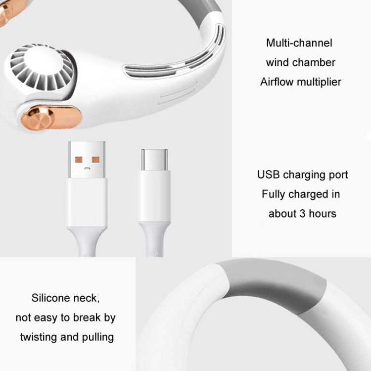 Mini Silicone Neck Fan Portable USB Student Outdoor Adjustable Fan(White) - HoMEdemic™ 