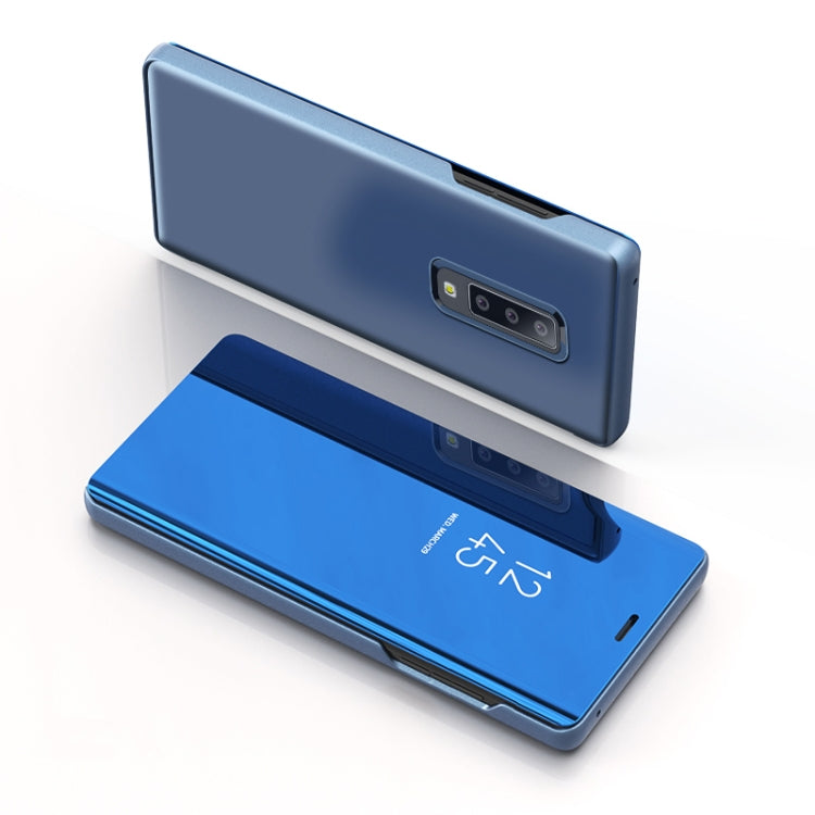 Mirror Clear View Horizontal Flip PU Smart Leather Case for Galaxy A7 (2018), with Holder, For Galaxy A7 (2018) - HoMEdemic™ 